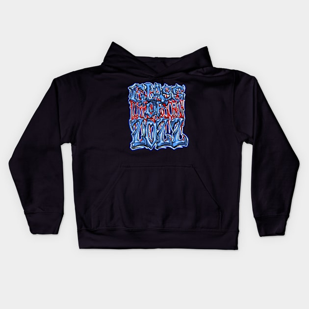 Class of 2022 blue Kids Hoodie by Shawnsonart